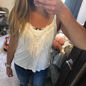 White fringe tank
